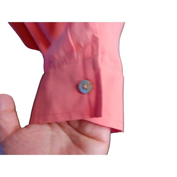Chico's Coral Button UP Collared Long Sleeve Size 3 Shirt NWT - Picture 4 of 12